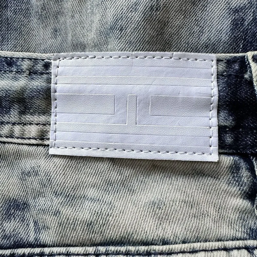 Jordan Craig Jeans Mens 40x34 Acid Wash Jogger Drawstring Slim Fit Denim Blue